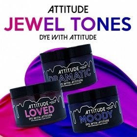 Attitude Hair Dye Coloration semi permanente JEWEL TONES Trio Ensemble combiné de 3 pots de teinture pour les cheveux Rose/Bl