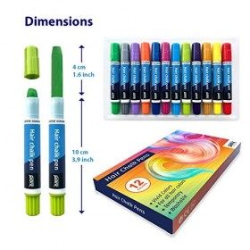 QBIX Ensemble de craie pour les cheveux - Kit de 12 pièces de crayons de coloration - Non allergène et sûr à utiliser Craies 