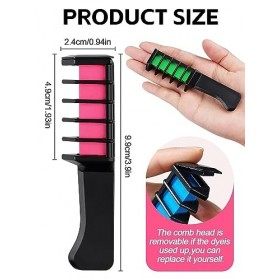 Kalolary 10 Pcs Couleurs Peignes Craie Cheveux, Temporaire Bright Couleur des Cheveux Crème Lavable Non Toxique Craie de Colo