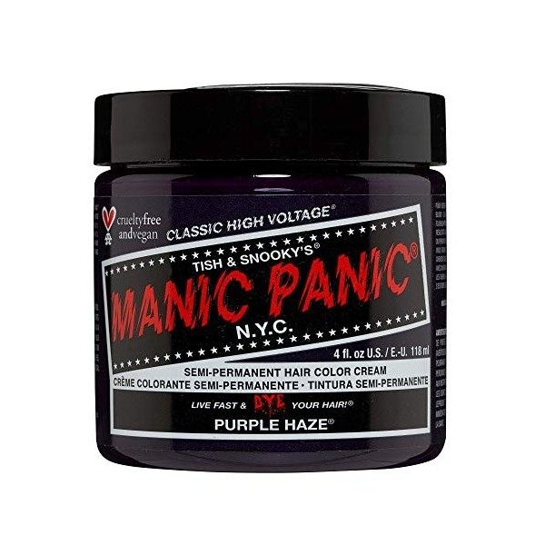 Manic Panic Purple Haze Classic Creme, Vegan, Cruelty Free, Semi Permanent Hair Dye 118ml