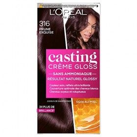 LOréal Paris Casting Crème Gloss Coloration Ton sur Ton pour Cheveux - Sans Ammoniaque - Prune Exquise 316 