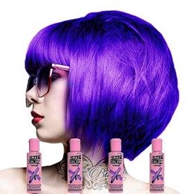Crazy Colour Semi Permanent Hair Dye By Renbow Violette No.43 100ml Box of 4
