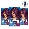 Schwarzkopf Live Intense Colour U69 Amethyst Chrome Coloration permanente avec sérum de vitalité intégré, lot de 3