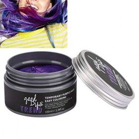 Cheveux Teinture Cire, 100 ml Temporaire Violet Cheveux Teinture Crème DIY Lavable Cheveux Coloration Cire Boue Cheveux Outil