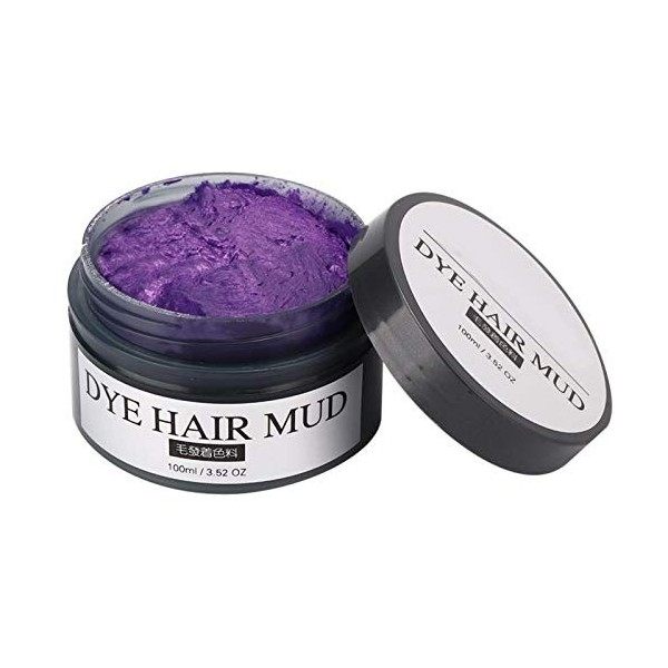 Boue de coloration des cheveux, cire capillaire, crème de teinture purple 