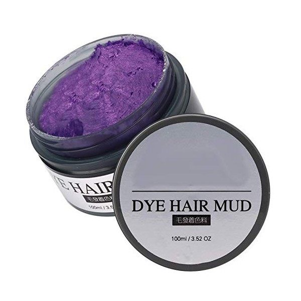 Boue de coloration des cheveux, cire capillaire, crème de teinture purple 