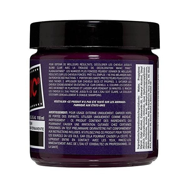 Manic Panic Plum Passion Classic Creme, Vegan, Cruelty Free, Purple Semi Permanent Hair Dye 2 x 118ml