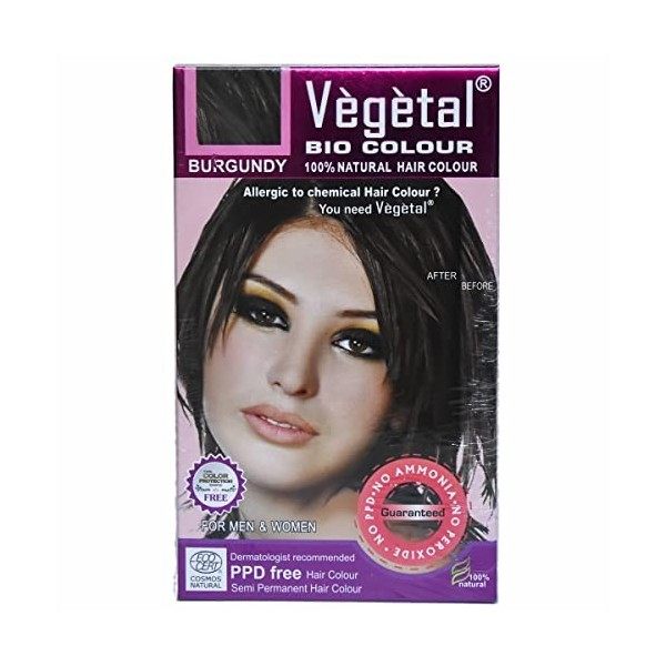 Vegetal - Coloration végétale biologique pour cheveux - Bordeaux, 150 g