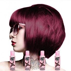 Crazy Color Semi-Permanent Hair Dye 4 Pack 100ml Burgundy 