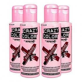 Crazy Color Semi-Permanent Hair Dye 4 Pack 100ml Burgundy 