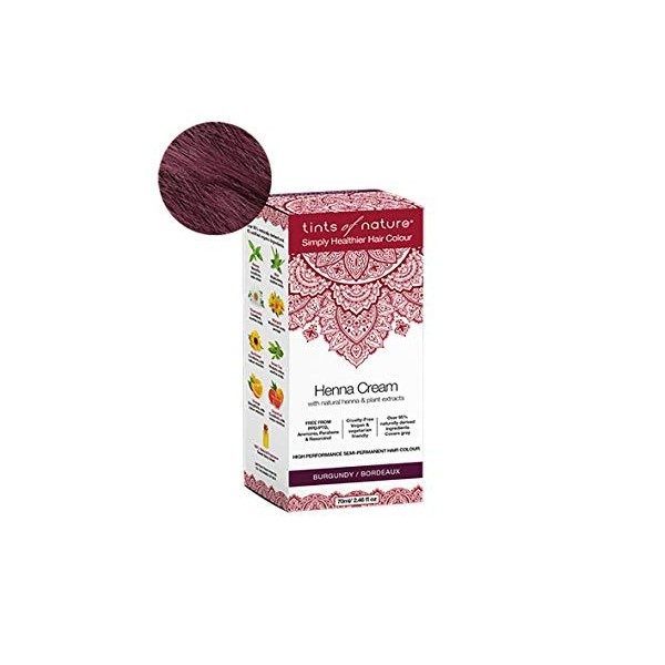 Tints of Nature Burgundy Semi-Permanent Henna Cream Hair Colour Natural and Organic - Single Pack