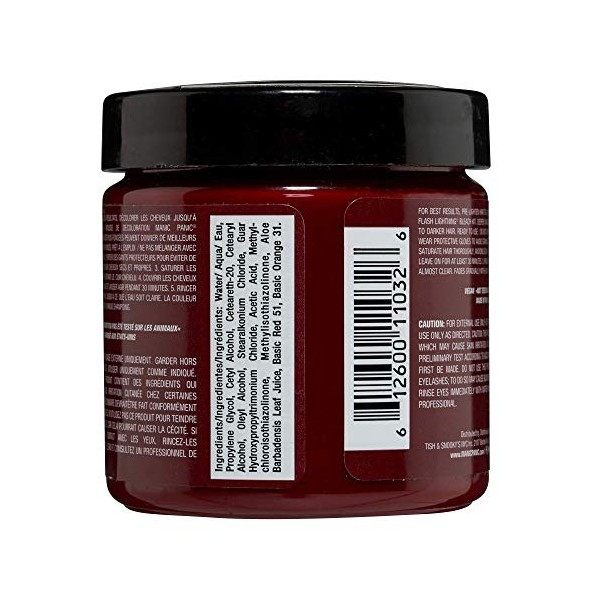 Manic Panic Vampire Red Classic Creme, Vegan, Cruelty Free, Semi Permanent Hair Dye 118ml