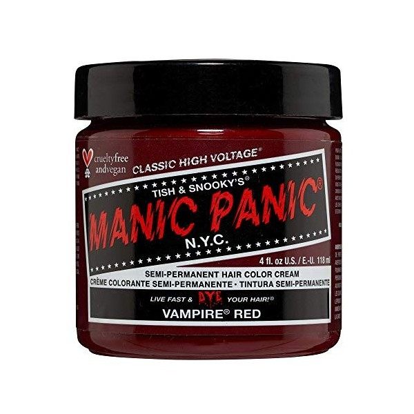 Manic Panic Vampire Red Classic Creme, Vegan, Cruelty Free, Semi Permanent Hair Dye 118ml