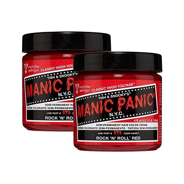 Manic Panic RockNRoll Red Classic Creme, Vegan, Cruelty Free, Semi Permanent Hair Dye 2 x 118ml