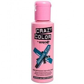 Crazy Color Coloration Pour Cheveux Semi-Permanente 100ml Bleu Paon 