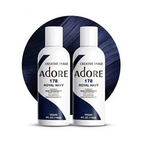 ADORE COSMETICS Adore semi-permanent Couleur de cheveux 178 Royal Navy 4 onces 118 ml 2 Pack 