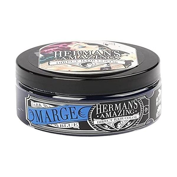 Hermans Amazing semi-permanent Hair Color Marge Blue 100% vegan and not tested on animals 115ml by Hermans Amazing Direct Ha