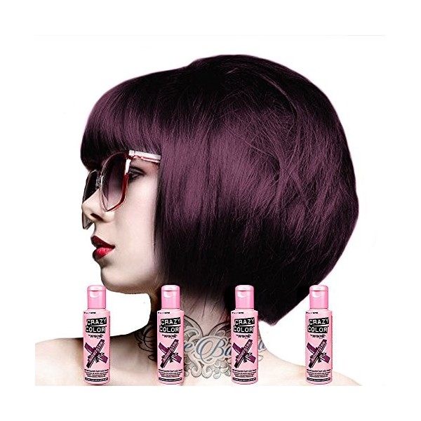 Crazy Colour Semi Permanent Hair Dye By Renbow Coral Red No.57 100ml Box of 4