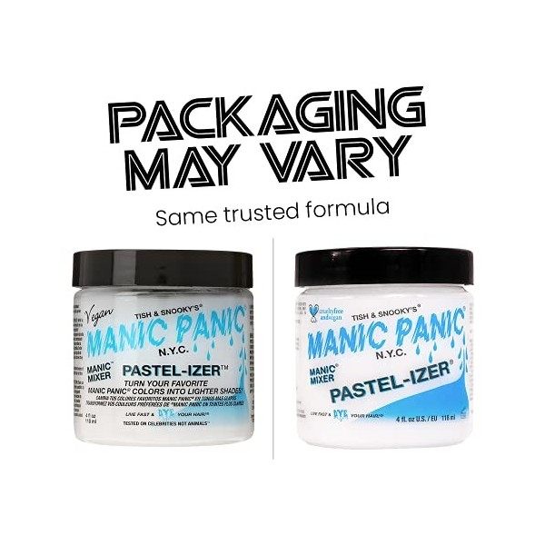 Manic Panic Pastel-Izer/Mixer Creme Vegan, Cruelty Free, Semi Permanent Hair Pasteliser, Achieve a Lighter Colour, 2 x 118ml