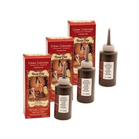 Lot 3 Crèmes Colorantes Acajou 100% Naturelles Sans Sulfates Pour Cheveux Coloration Semi Permanente Naturelle Soin Henné Cap