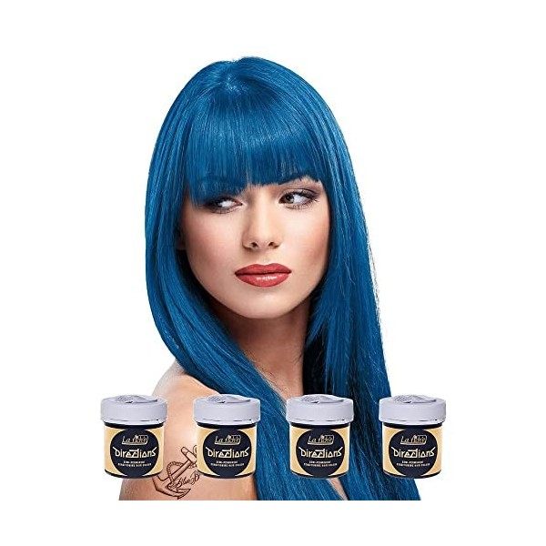4 x La Riche Directions Semi-Permenant Hair Colour Dye Box Of Four-Denim Blue dir 