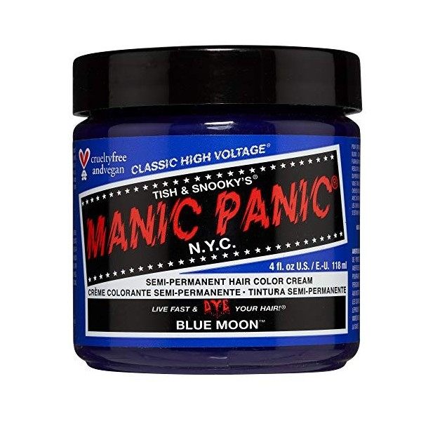 Manic Panic Blue Moon Classic Creme, Vegan, Cruelty Free, Semi Permanent Hair Dye 118ml