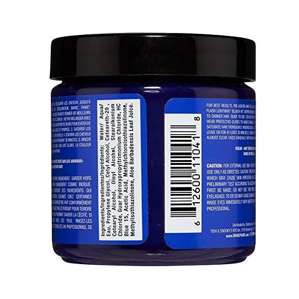 Manic Panic Blue Moon Classic Creme, Vegan, Cruelty Free, Semi Permanent Hair Dye 118ml