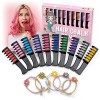 Magicat PEIGNE À CRAIE POUR CHEVEUX Set - 10 couleur de cheveux pour enfants et 5 élastiques I Pour anniversaire, Halloween o