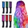 6 Couleur Peignes Craie Cheveux, Lavable,Temporaires Craies de Cheveux,Teinture Cheveux Peigne, pour Filles Enfants Cadeau,Fê