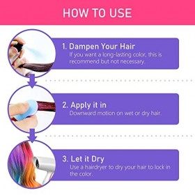 Pinkiou 8 Couleurs Craie pour Cheveux, Couleurs Bright et Lavables, Coloration Temporaire Cheveux, pour Anniversaire, Fête, C