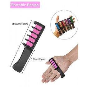 10 Couleur Peigne à Craie pour Cheveux, MSDADA Cheveux Craie Peignes de Craie Temporaire Dye Couleur de Brosse pour Filles En