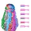 6 Colore Peigne à Craie pour Cheveux, MSDADA Cheveux Craie Peignes de Craie Temporaire Dye Couleur de Brosse pour Filles Enfa