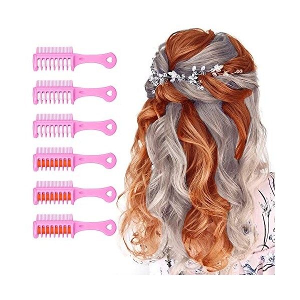 6 Colore Peigne à Craie pour Cheveux, MSDADA Cheveux Craie Peignes de Craie Temporaire Dye Couleur de Brosse pour Filles Enfa