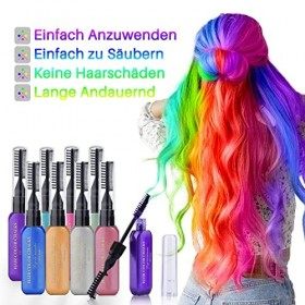 Ensemble De 8 Peignes À Craies Pour Cheveux, Colorant Temporaire Lavable Pour Enfant Adulte, Change La Couleur Sourcils Et Ci