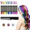 Frcolor Cheveux Craie pour enfants, 10 couleur temporaire Cheveux Peinture pour filles lavable Hair Chalk Cheveux Dye Couleur