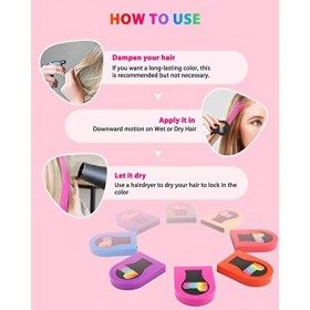Lot de 8 craies à cheveux pour filles, teinture temporaire lavable, pour enfants, portable, non collante, couleur vive pour e