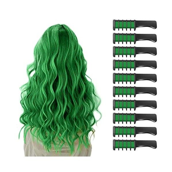 10 Pièces Peigne à Craie pour Cheveux, MSDADA Cheveux Craie Peignes de Craie Temporaire Dye Couleur de Brosse pour Filles Enf