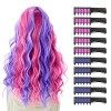 10 Pièces Peigne à Craie pour Cheveux, MSDADA Cheveux Craie Peignes de Craie Temporaire Dye Couleur de Brosse pour Filles Enf