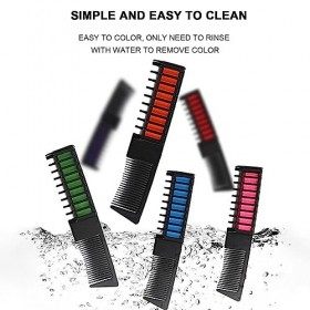 Craie à cheveux pour filles lavable | Teinture temporaire pour cheveux lavable sans danger pour les avec peigne fixe - 6 pièc
