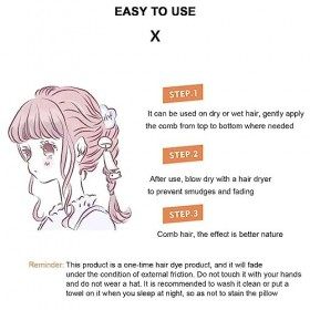 6 Couleur Peigne à Craie pour Cheveux, Cheveux Craie Lavable Peignes de Craie Temporaire Dye Couleur de Brosse pour Filles En