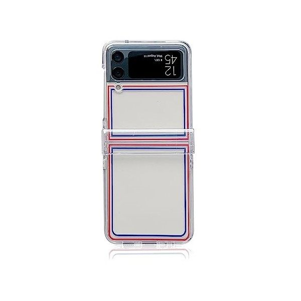 Coque de Protection Charnière pour Samsung Galaxy Z Flip 4, HengJun Motif Dessin Animé Transparent PC Rigide avec Charnière P