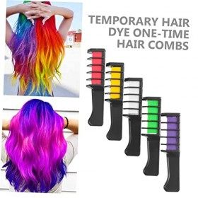 Lurrose 5 Pièces Peigne De Teinture Pour Les Cheveux Jetables Crayons Lavables Cheveux Craie Pour Enfants Peignes Pour Enfant