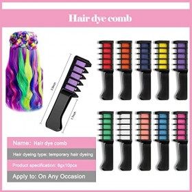 CTAKPOWE 10 Pièces Couleurs Peignes Craie Cheveux, Temporaire Bright Couleur des Cheveux Crème Lavable, Craies pour cheveux p