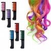 Dye Couleur Brosse Couleurs Peignes Craie Cheveux, Peignes Craie Temporaire, 6PCS Peigne Coloration Coloration Temporaire Che