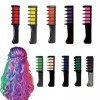 TSLRSA Peigne pour cheveux 10 couleurs Craie temporaire pour cheveux Enfants Craie colorée pour cheveux Fille Cadeau dannive