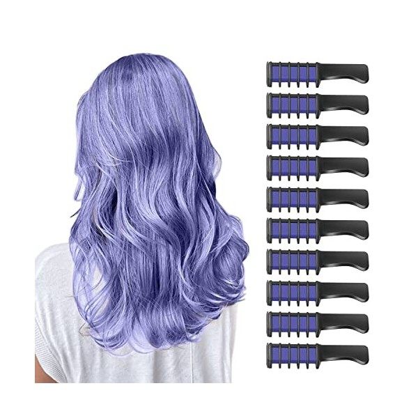 10 Pièces Peigne à Craie pour Cheveux, MSDADA Cheveux Craie Peignes de Craie Temporaire Dye Couleur de Brosse pour Filles Enf