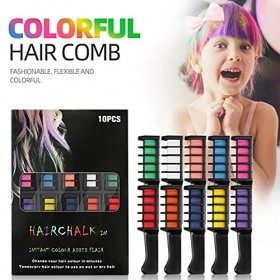 Peigne à craie de couleur pour cheveux temporaire Colorant pour cheveux lavable à la craie pour la fête danniversaire bricol