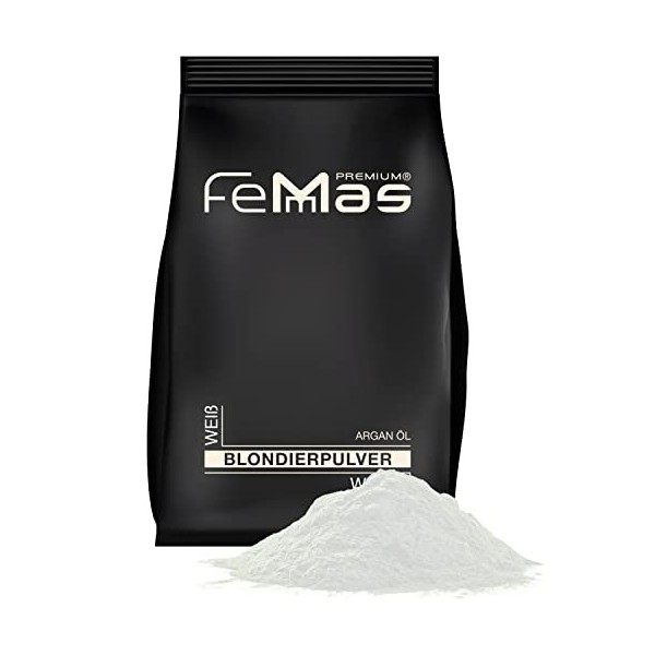 FemMas Poudre de blanchiment bleue 500 g I Ultra forte & sans poussière I Poudre de blanchiment avec technologie plexiglas et