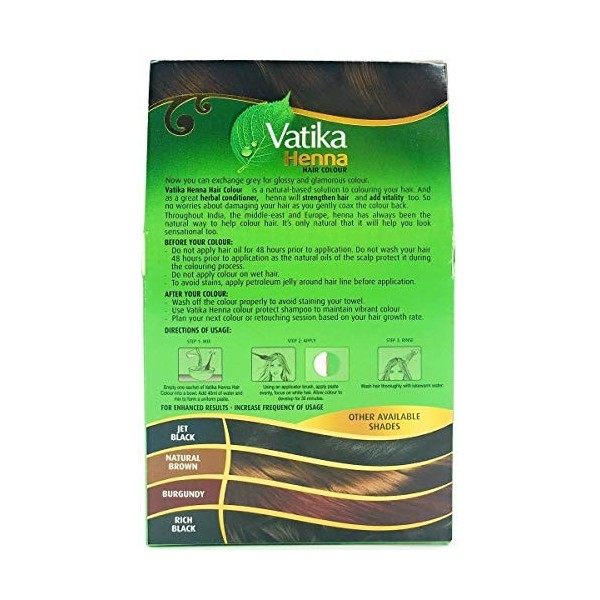 Dabur Vatika Henna Coloration pour cheveux, marron foncé, 60 g