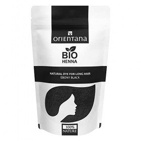 Orientana - Organic Noir dÉbène Henna Powder | Natural Vegan | Colore Les Cheveux En Brun Clair À Moyen | Stimule La Croissa